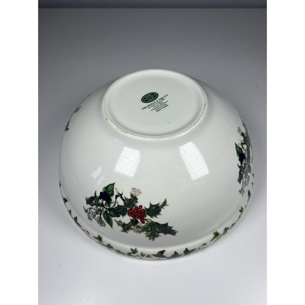 Portmeirion The HOLLY AND THE IVY Serving Bowl 9” Anwyl Cooper Willis Botanical - Picture 5 of 9